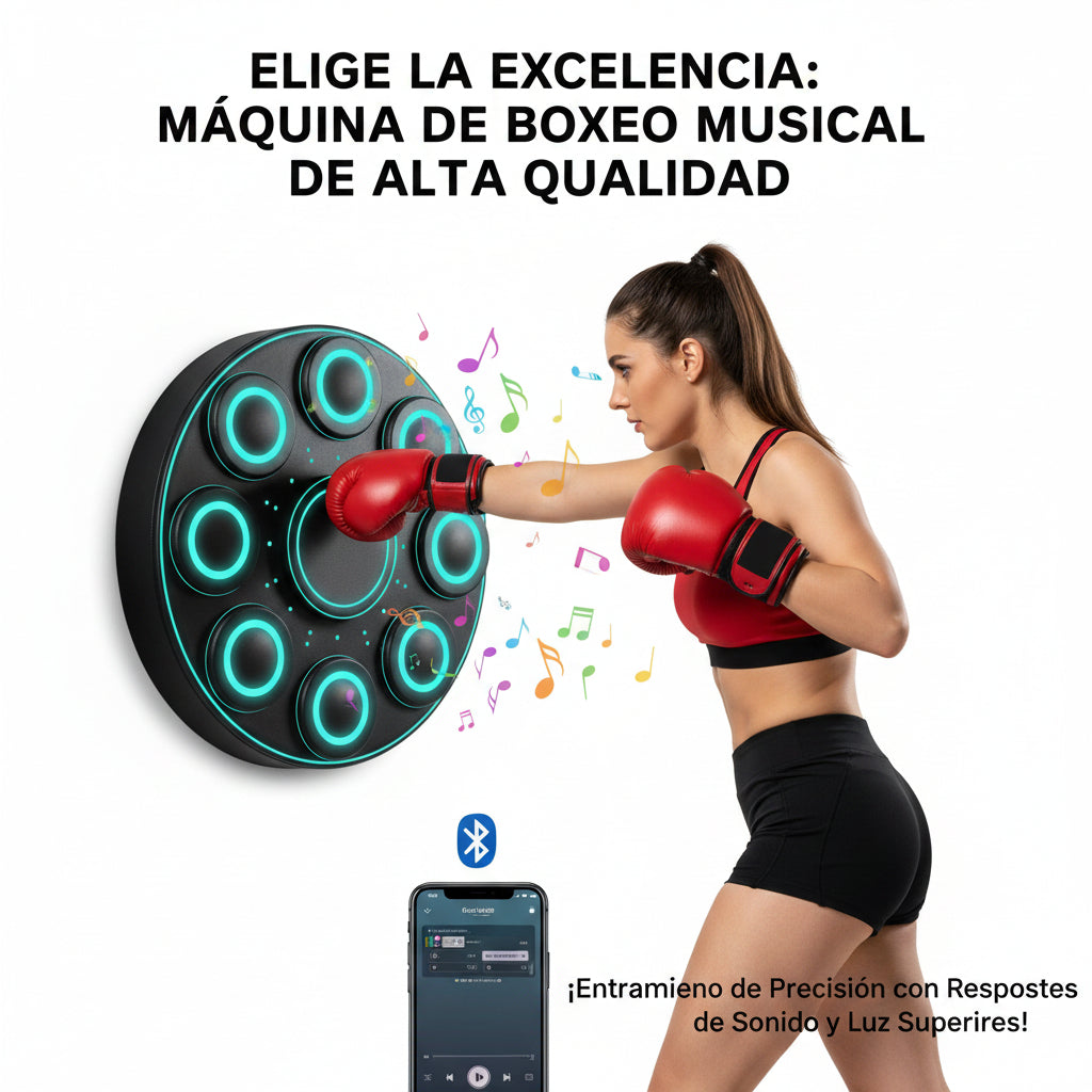 Máquina de boxeo musical con guantes de boxeo 3.0 tobillera de Compresión y Masajeador de pies de Regalo